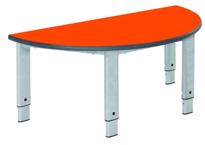 Semi-circle height adjustable table